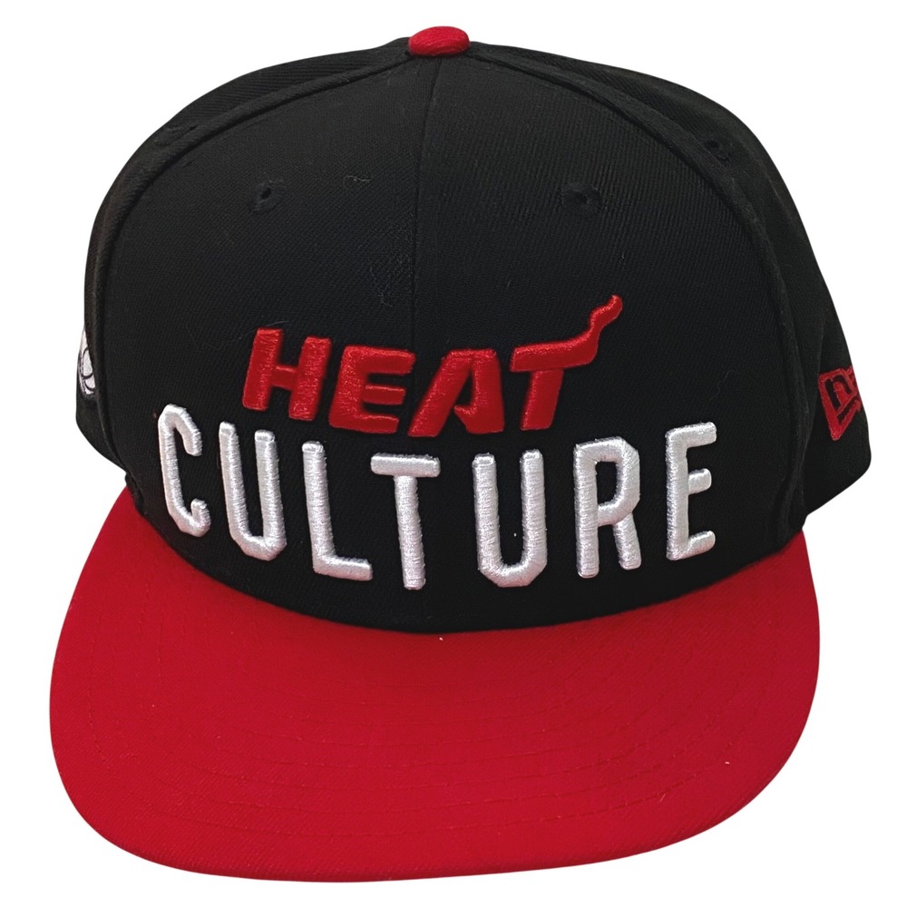 New Era 9FIFTY Miami Heat Culture Snapback Cap OSFM Black Red Basketball Sports